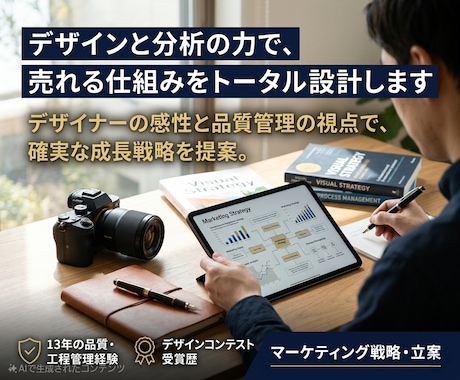 デザイン&分析力で売れる仕組みをトータル設計します デザイナーの感性と品質管理の視点で、確実な成長戦略を提案。 イメージ1