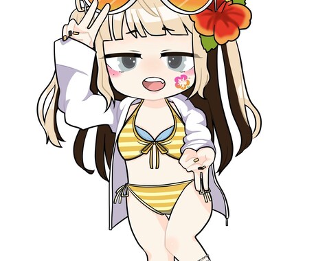 返礼品グッズなどのイラストを描きます どんな衣装も取りこぼさない細部までこだわったデフォルメ！ イメージ2