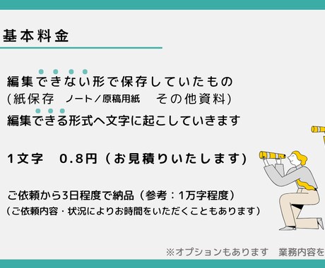 デジタル化　編集できるデータに変えます 紙保存・手書き・画像文字etc...　丁寧に文字を拾います イメージ2