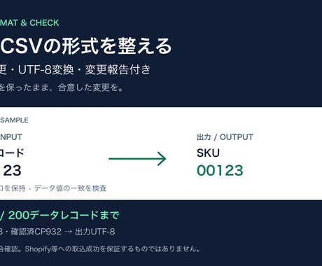 商品CSVの列名と文字コードを整えます イメージ1