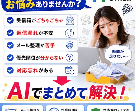 Gmail整理AIシートを納品します AIが分類・優先順位・返信文を作成 イメージ2