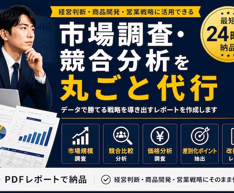市場調査・競合分析レポートを分かりやすく作成します イメージ1