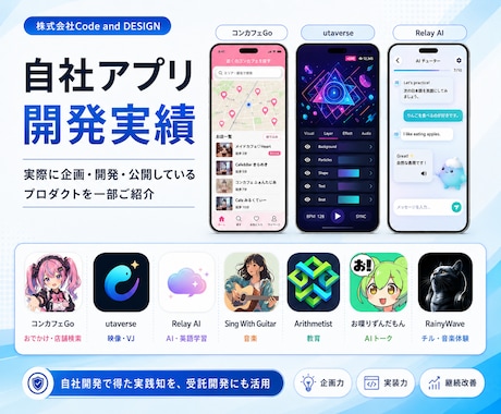 実績豊富なエンジニアがアプリ開発をします あなたのイメージするアプリを仕様策定からお手伝いします イメージ2