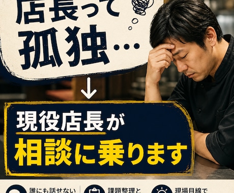 店長・リーダーの相談相手になりますます 現役店長｜管理職の悩みを現場目線でサポートします イメージ1