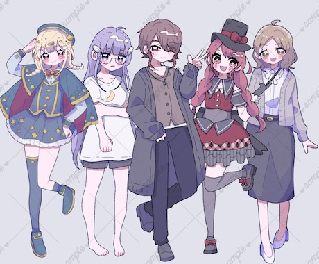 TRPGの立ち絵を制作します 基本全身絵！表情差分なども制作します！ イメージ2