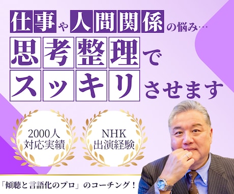 仕事や人間関係の悩み…思考整理でスッキリさせます ゴチャゴチャな思考を整理し、頭も心もスッキリさせませんか？ イメージ1
