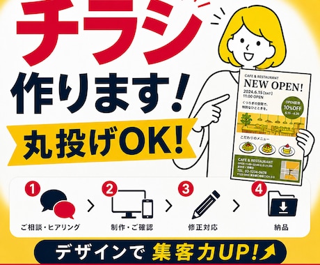 丸投げOK! 売れる・伝わるチラシ作ります 初めてでも安心！ 何を準備すればいいかわからない人も安心！ イメージ1