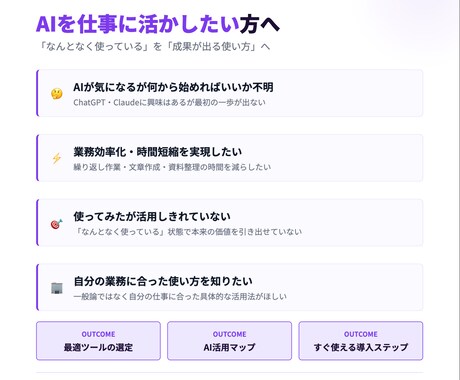 経営コンサルがAI活用の第一歩を一緒に設計します 「AIを使いたいけど何から？」。あなたの業務に合わせて解決 イメージ2