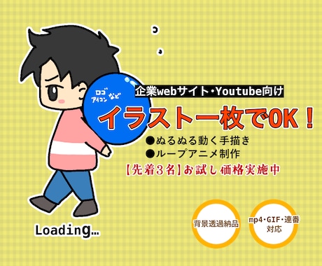 イラスト1枚でOK！動くループ動画を作成します イメージ1