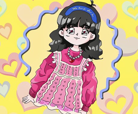 レトロポップな似顔絵・イラスト描きます レトロ、ポップ、カラフル、漫画ちっくな似顔絵が得意です❁ イメージ2
