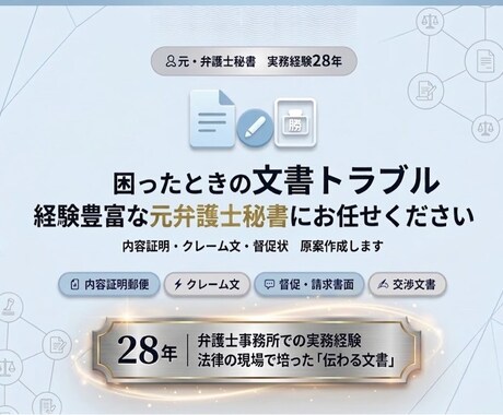 内容証明・クレーム文など 冷静な文章で作成します 28年の実務経験に基づき丁寧に作成します イメージ2