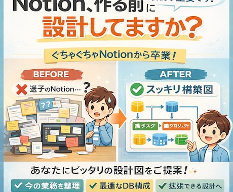 Notionで1テーマだけ整えます 全部は要らない。 まず“1つだけ”ちゃんと作りませんか？ イメージ1