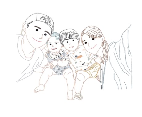 お写真を元にあたたかみのあるイラストを描きます 特別なお祝いや何気ない日常の瞬間をイラストにしませんか？ イメージ2
