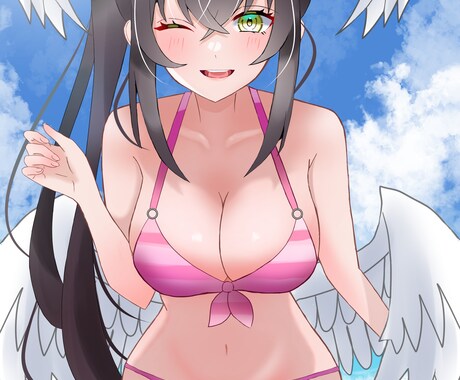 可愛い水着の女の子描きます 可愛くてセクシーな水着の女の子のイラストを作成します イメージ2