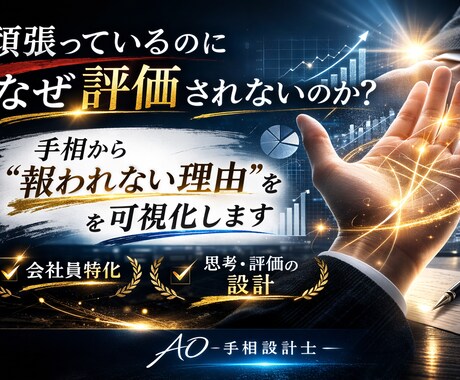 仕事運・評価の伸ばし方を手相で鑑定します 会社で正当に評価される働き方を設計します イメージ1