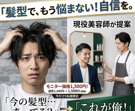 印象が変わる髪型モテるメンズヘアを一緒に見つけます 《メンズ限定》カッコいいと言われたい！自信を持ちたい！ イメージ1