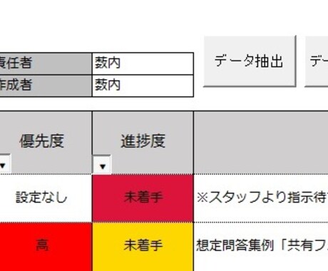 エクセルVBAで作成したタスク管理表を出品します インターネット環境がなく作業管理にお悩みの方! イメージ1