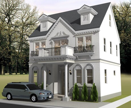 住宅の外観CGパースを作成します 輸入住宅を特に得意としています。デザインのご提案も可。 イメージ2