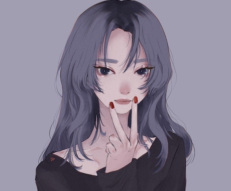ダークでマットな世界観の素敵なイラスト描きます 他の人と一味も二味も違う素敵なアイコンでSNS映えさせよう！ イメージ1