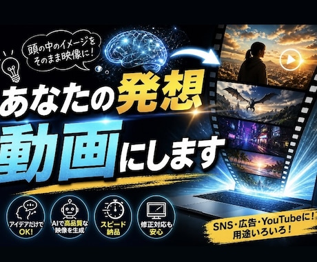 あなたの発想・文字をAI動画化します ワンシーン10秒の動画を繋げて2分以内の動画を作成！ イメージ1