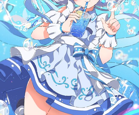 商用OK！透明感可愛いアニメ塗りイラストを描きます 背景付き一枚絵、キャラデザ、立ち絵などなんでもお任せ下さい！ イメージ2