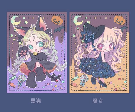 ハロウィン量産イラストをお描きします リーズナブルな価格でSDイラストをご用意いたします♩ イメージ2