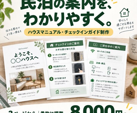 民泊のハウスマニュアル・入室案内を作ります 写真と図解で、ゲストに伝わる使いやすい案内へ イメージ1