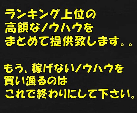 ノウハウコレクター必見！最後のノウハウを伝授します 本当に稼げた極秘副業暴露！これで最後の購入にして下さい。 イメージ2