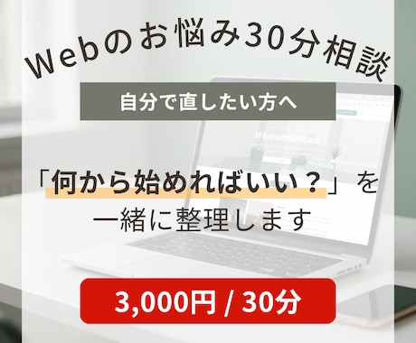Webのお悩みを30分で一緒に整理します Webの困りごとを一緒に整理し、次の一歩を考えます イメージ1