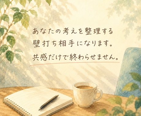 あなたの考えを整理します あなたの考えを整理します。本気で壁打ち相手になります。 イメージ1