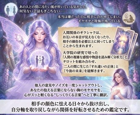 ギクシャクしている人間関係の今後を占います すれ違いの原因・未来の転機・自分軸を取り戻すアドバイス イメージ2