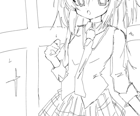 白黒簡易イラスト格安で描きます ワンコインで1枚依頼できます！！ イメージ1