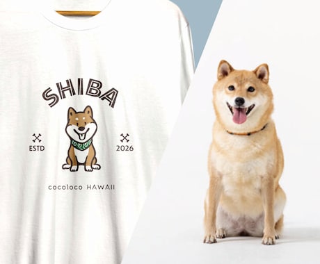 愛犬をビンテージ風デザインにカスタマイズします Tシャツ、グッズ、SNSアイコンなどに利用できます イメージ2