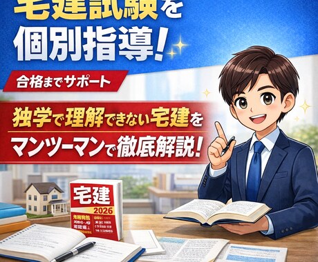宅建試験を個別指導でサポートします 独学で挫折した人のための宅建個別指導 イメージ1