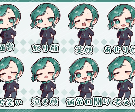 動画などに使えるかわいい3等身立ち絵をお作りします SNSアイコンにも使用可能！みにっともちっとしちゃおう♡⟡. イメージ2