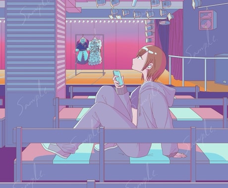 ポップ/チルい系/エモ系な可愛いイラスト描きます 可愛い女の子のイラスト★アイドルT制作実績あり イメージ2