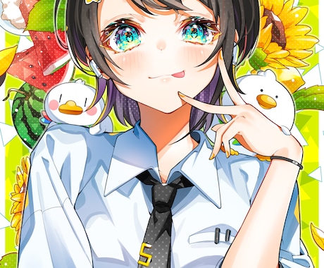 ポップでキラキラな雰囲気のイラスト制作いたします 商用利用可！鮮やかで目を引くイラストをあなたに！ イメージ1
