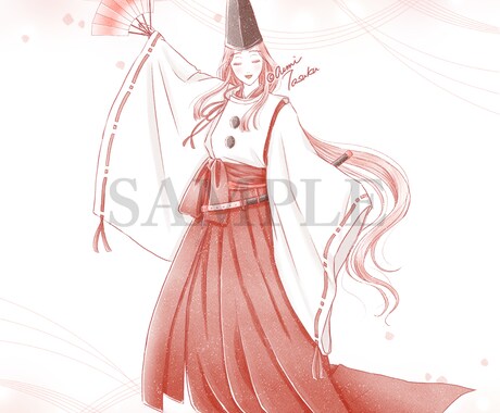 柔らかいタッチの着物・和服人物イラストお描きします おしゃれな和風イラストを挿絵、カットイラスト 、web広告に イメージ1