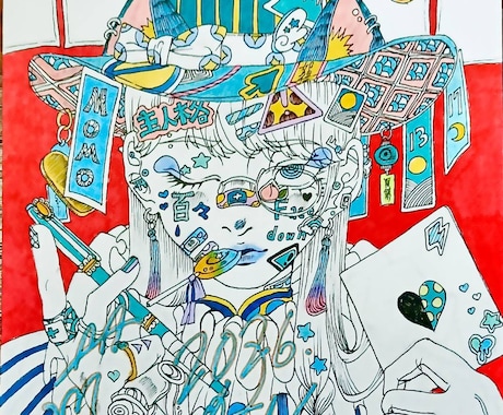 昔風のような個性的な絵を描きます イメージ1