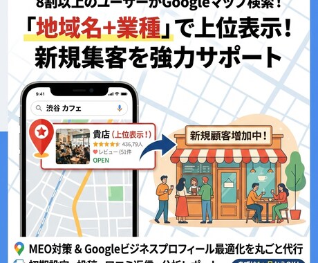 MEO対策！Googleマップの順位改善します MEO対策、Googleビジネスプロフィール運用を丸ごと代行 イメージ1