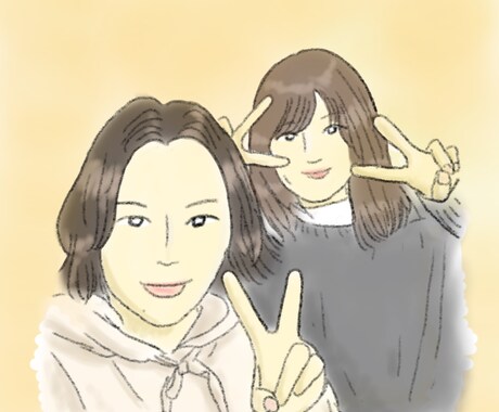 暖かみのある似顔絵描きます 雰囲気を1発で伝えられる優しいタッチの絵をかきます。 イメージ2