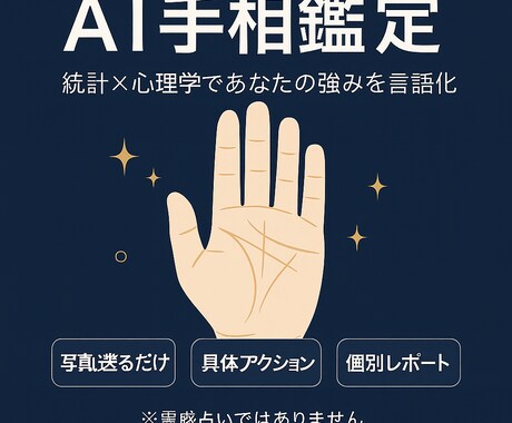 あなたの未来設計図、手相鑑定書を書きます 【あなたの手のひらは「未来の設計図」です】 イメージ1