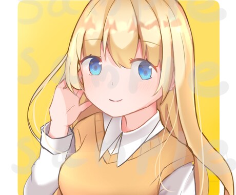 オリジナルアイコン販売します 金髪青目少女のアイコン★色変更可能★ イメージ1