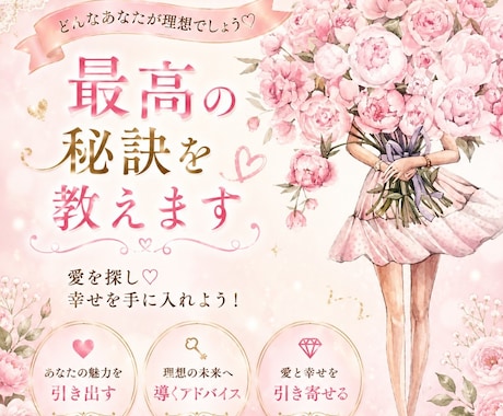 どんなあなたが理想でしょう♡最高の秘訣を教えします 愛を探し♡幸せを手に入れよう! イメージ2