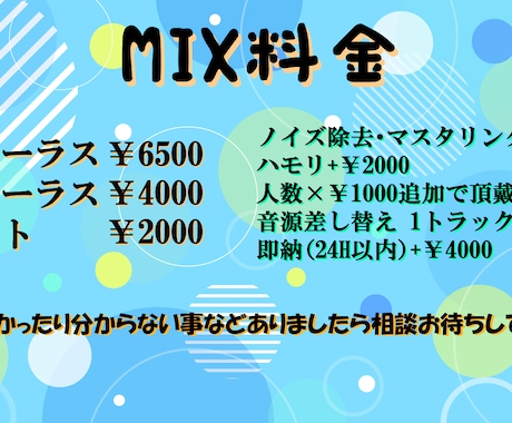 即日ショート用のMIXをします ショート用の出品欄になります。 イメージ1