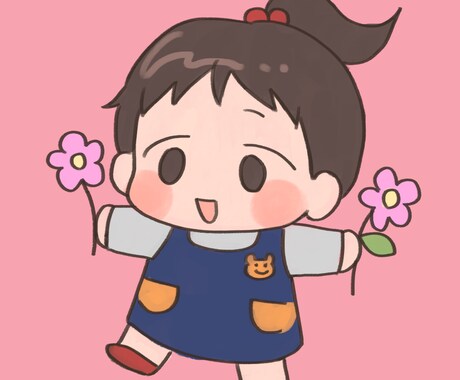 最短即日☆あなたのゆるーく小さいアイコン描きます ゆるーく園児（デフォルメ）化してSNS等に使えるアイコンに イメージ2