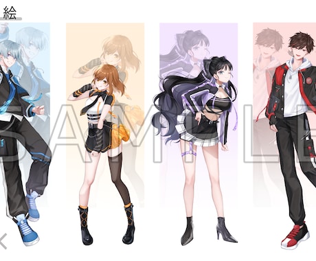 立ち絵やキャラデザを制作します 三面図や武器デザインなども対応可能です イメージ2