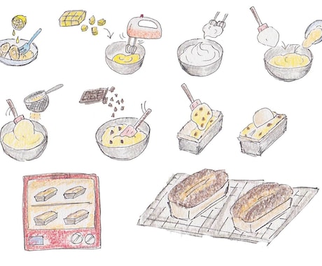 イラスト、レシピ作成致します 挿絵、料理、お菓子レシピ、イベントフライヤーを作りたい方向け イメージ1