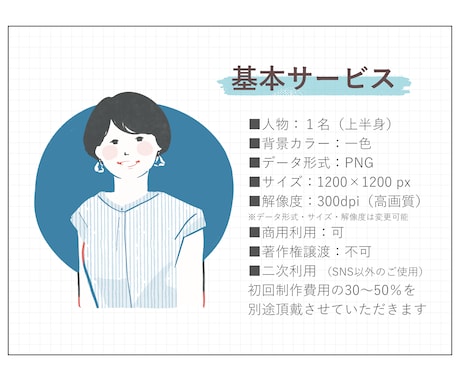 シンプルだけど特徴が活かされたアイコンを描きます 似顔絵実績250件以上。アート講師が描きます！ イメージ2
