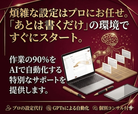 初心者向け！AIブログをワードプレスで作成します 【コンサル付き】ChatGPT（GPTs）で記事作成を自動化 イメージ2